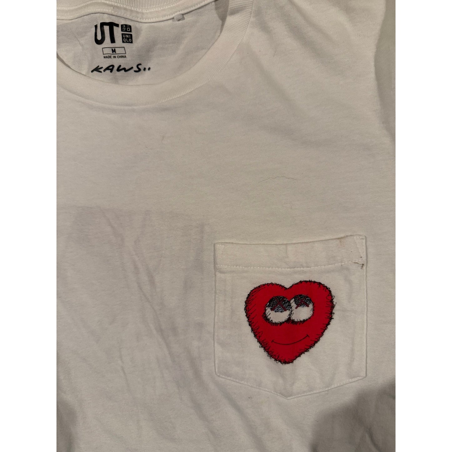 Kaws fuzzy Heart Single Stitch Stitch
