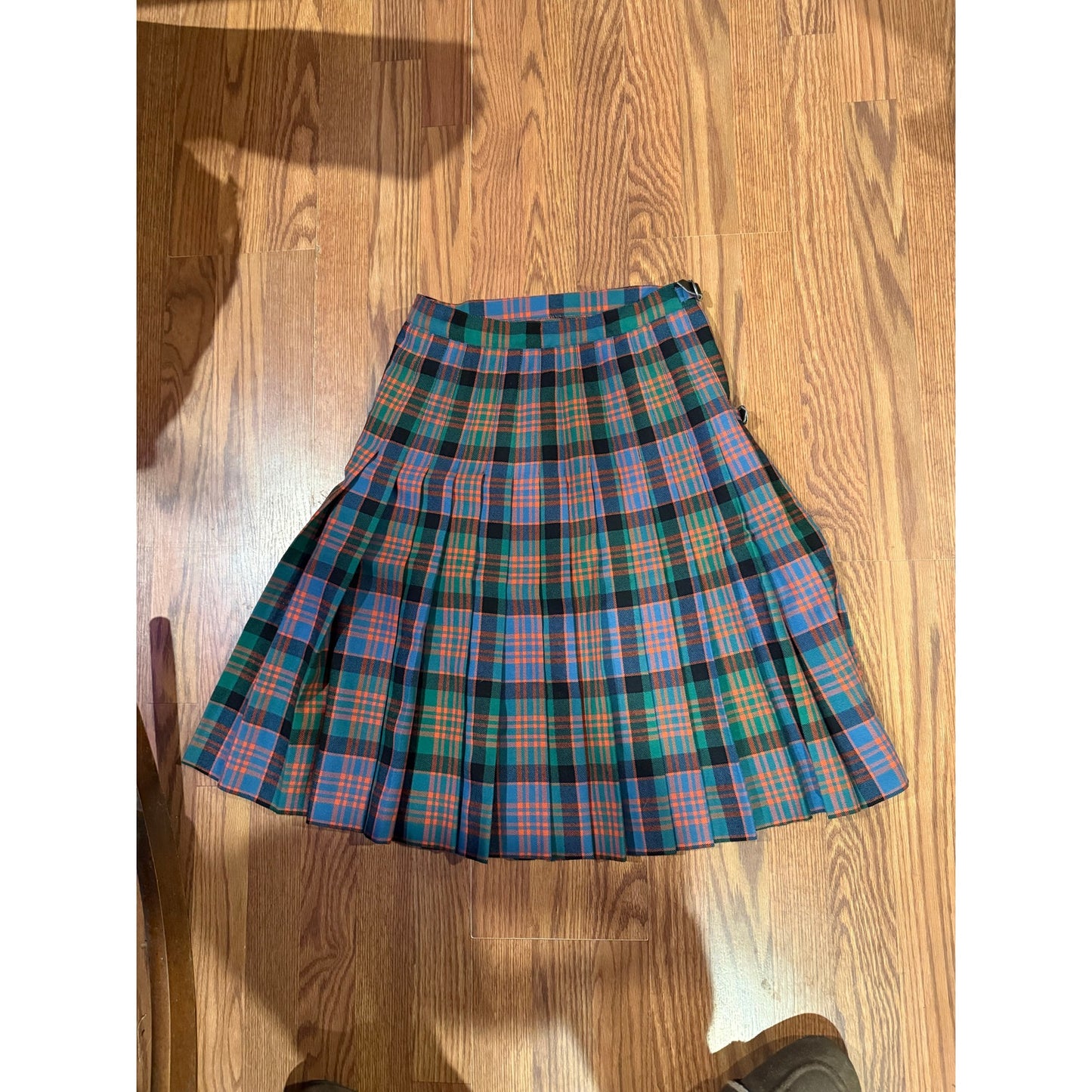 Vintage Scottish Wool Tartan Kilt Clan Crest Made inScotland
