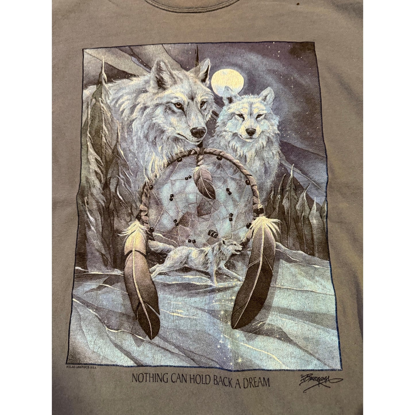 Two wolf’s dream catcher gem