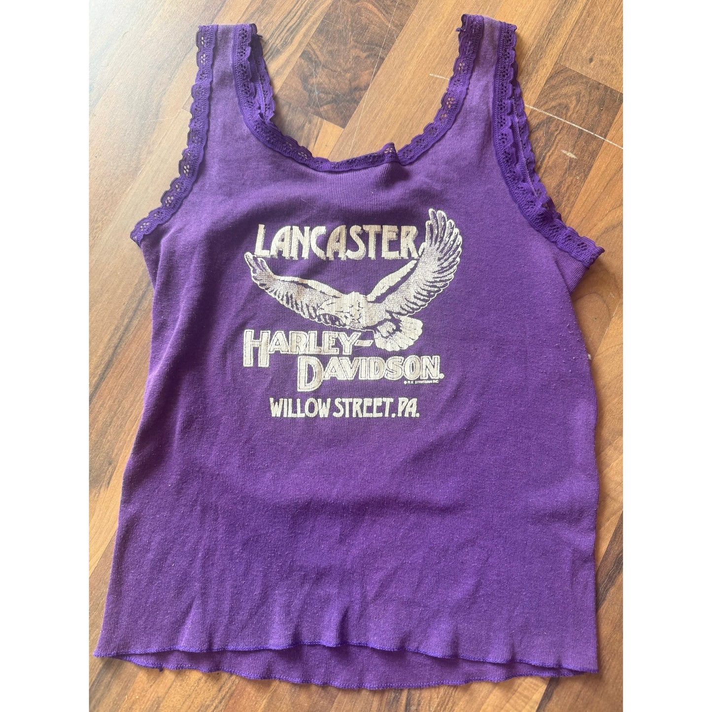 90s Harley Davidson Purple Panther Lace Tank Top Size Medium