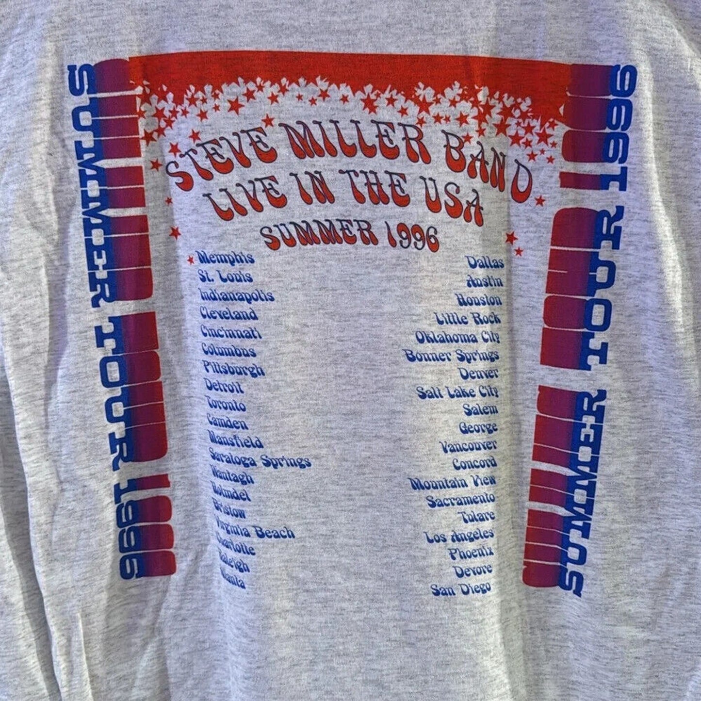 Steve Miller Band Tour Shirt 1996 Never Worn both Front and Back are Perfect!