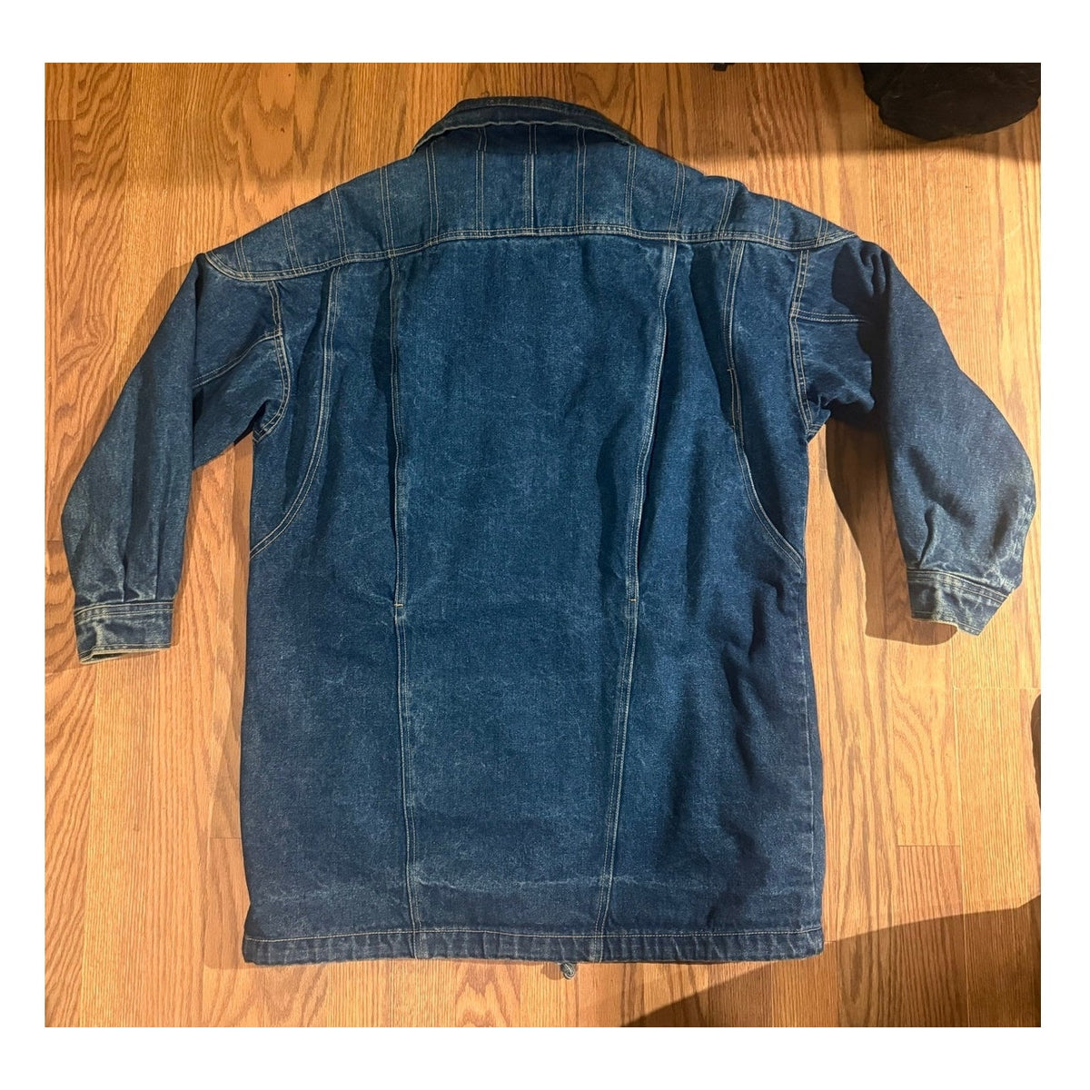 90s y2k Current Seen Denim Field Jacket Plaid Lined Size M