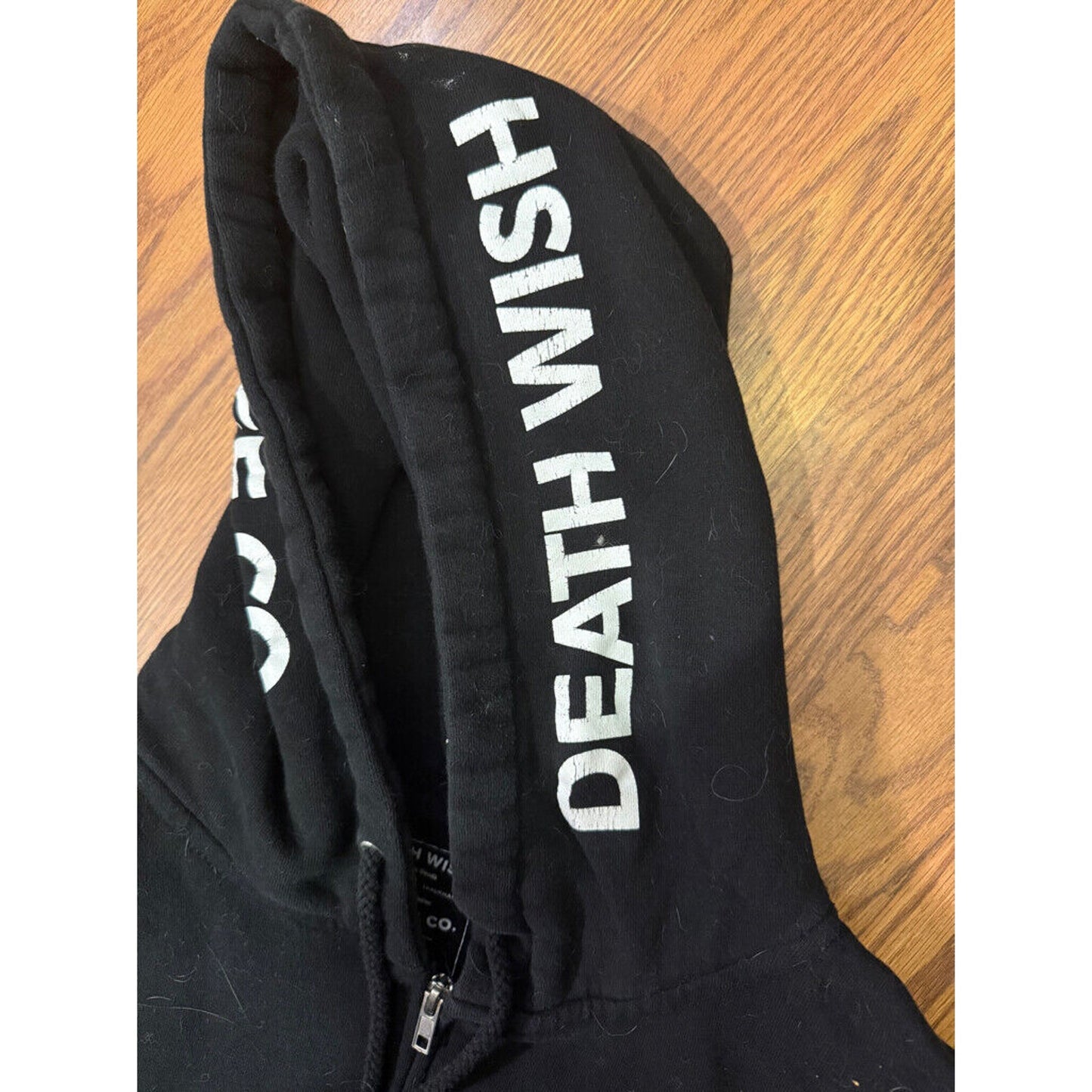 Death Wish Zip Up Hooded Sweatshirt Size Medium