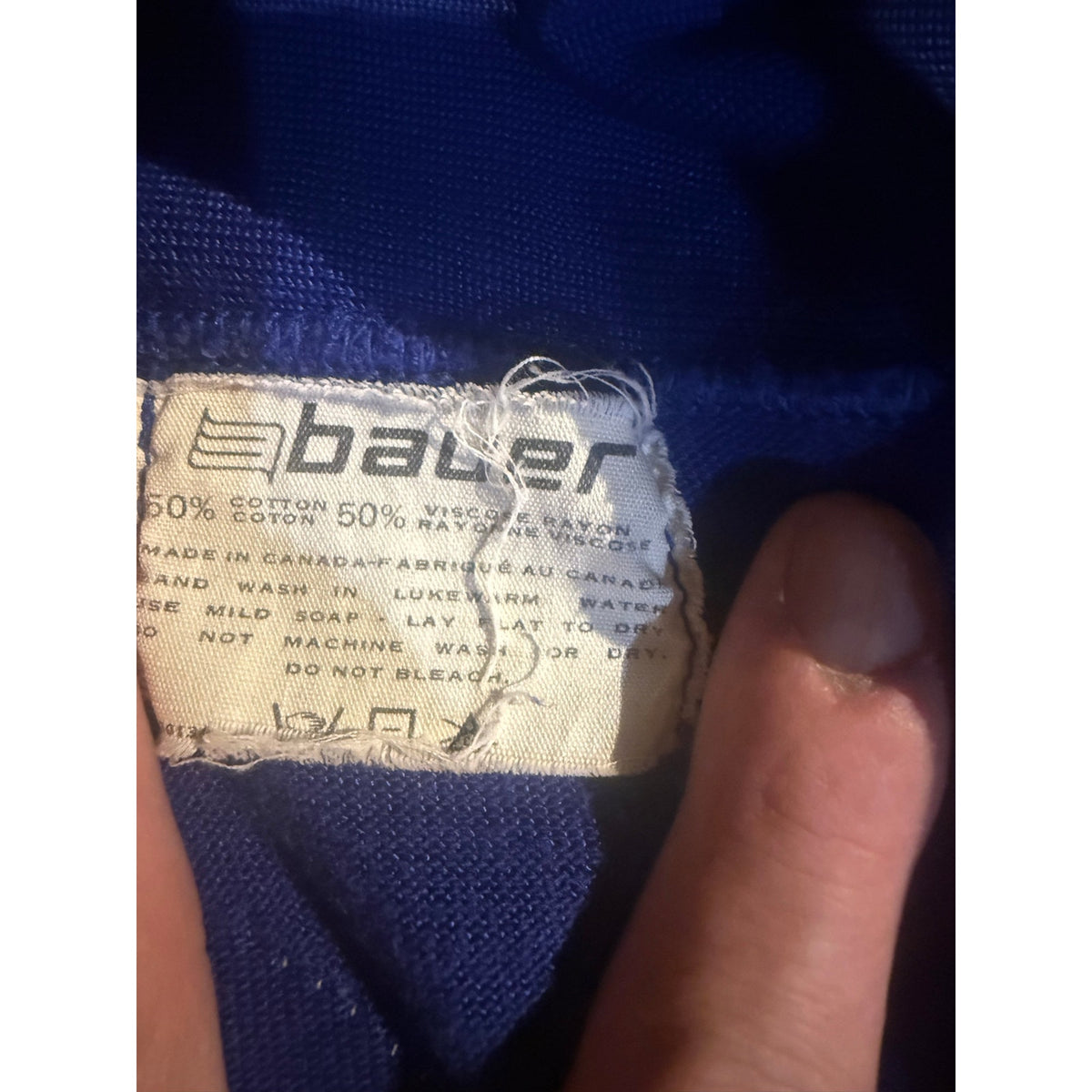 1970s Bauer New York Rangers Jean Ratelle Youth Hockey Jersey Size Large