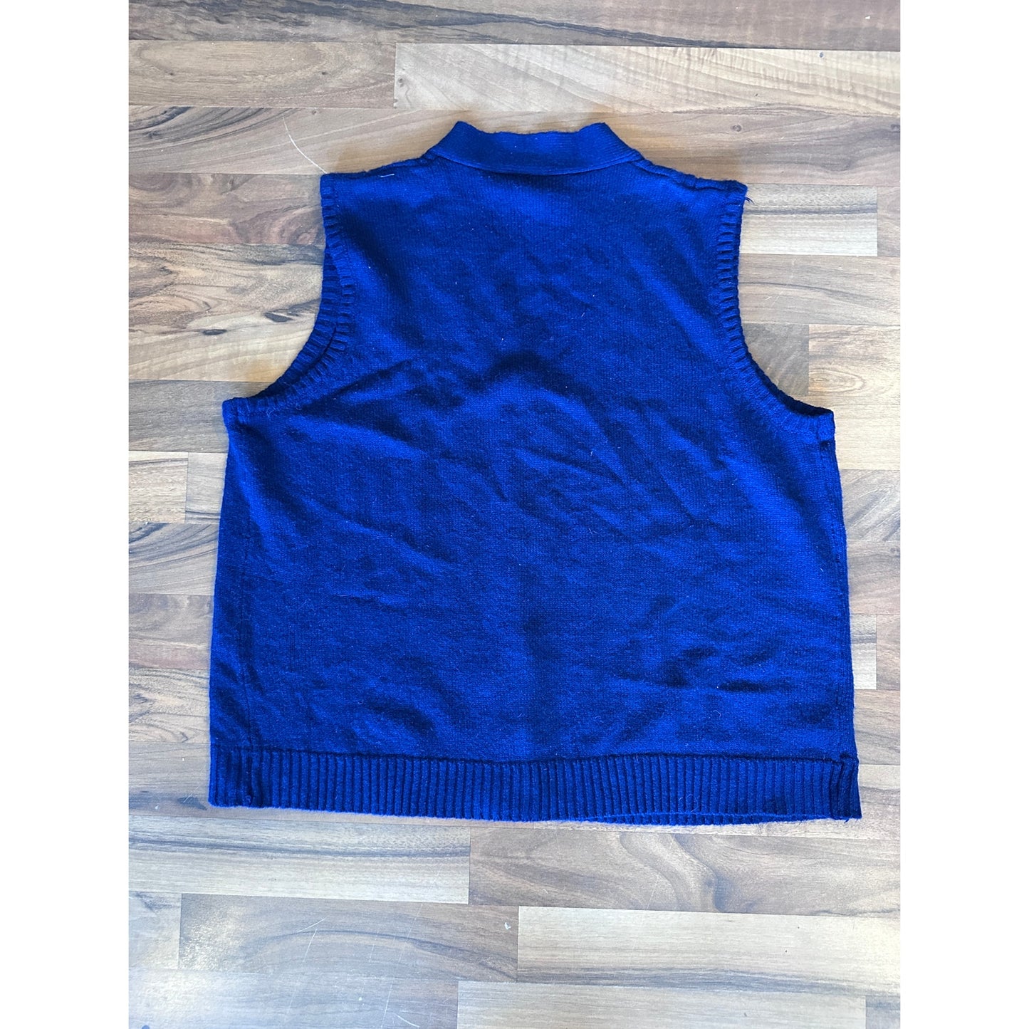 Sara Morgan Blue Knit Vest Size Large