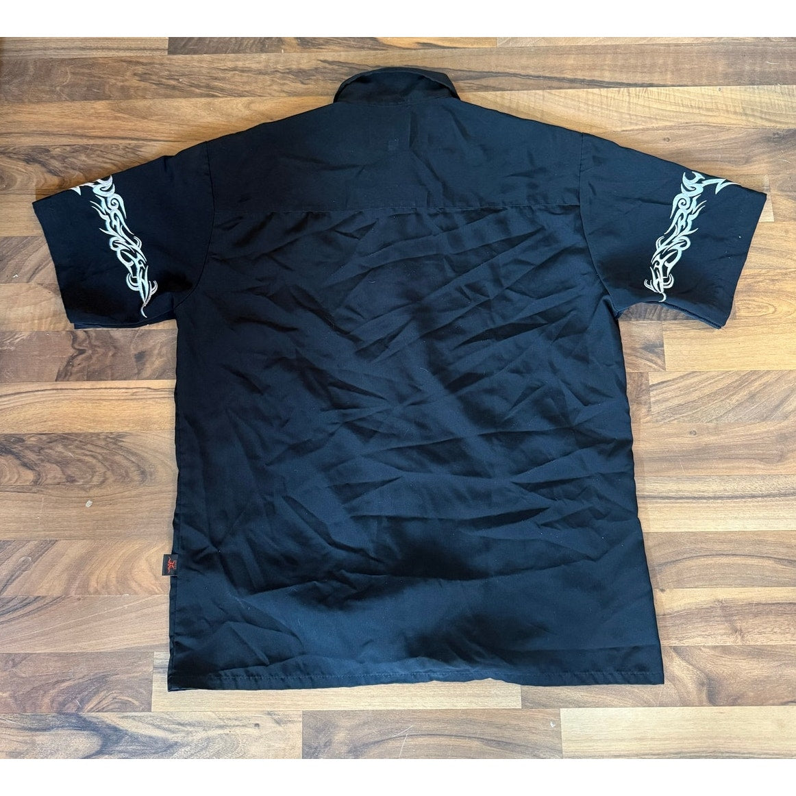 Dragon Fly Tribal Tattoo Stripes Button Up Size Md