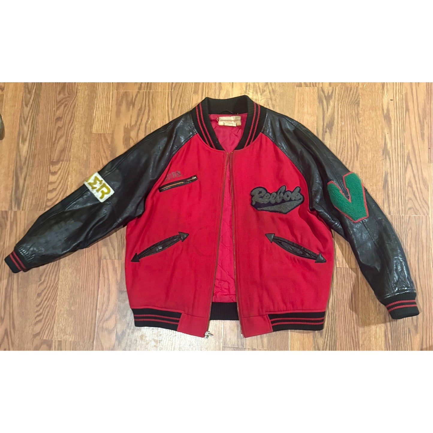 Vintage 80s–90s Reebok Varsity Jacket | Wool & Leather