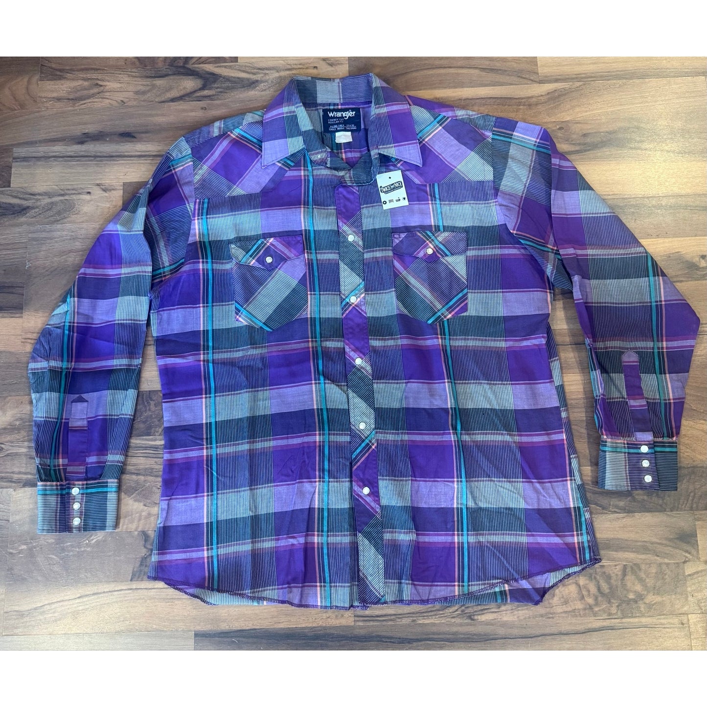Wrangler Cowboy Cut Purple Pearl Snap size XL