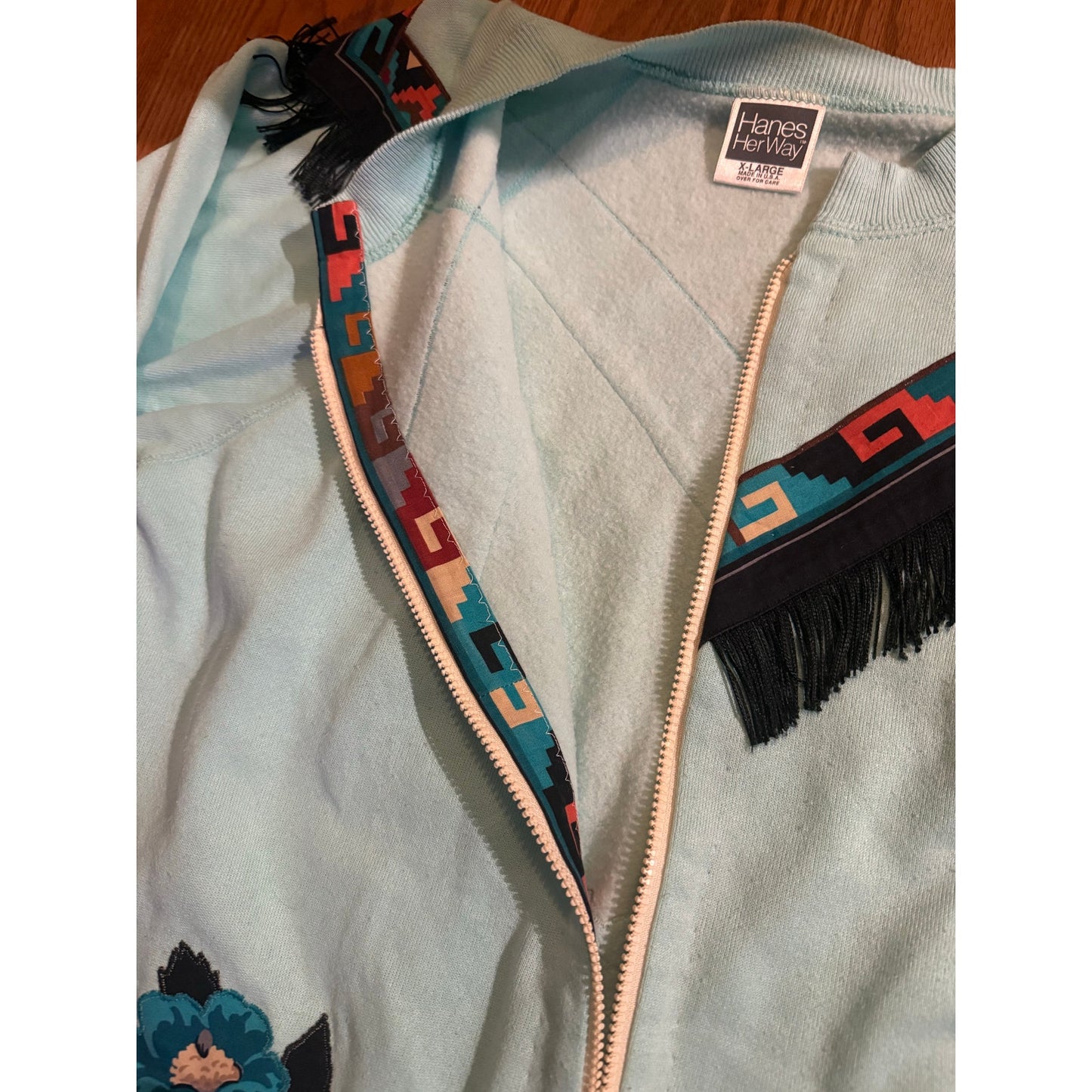 True Vintage Custom Southwest crew zip up conversion