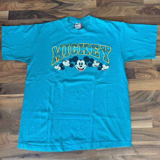 Mickey Mouse Subtle Turquoise/Teal Stripes Size L/XL