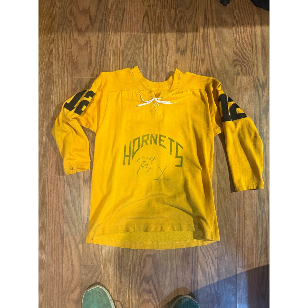 1970s Bauer Hornets Youth Hockey Jersey Size Large