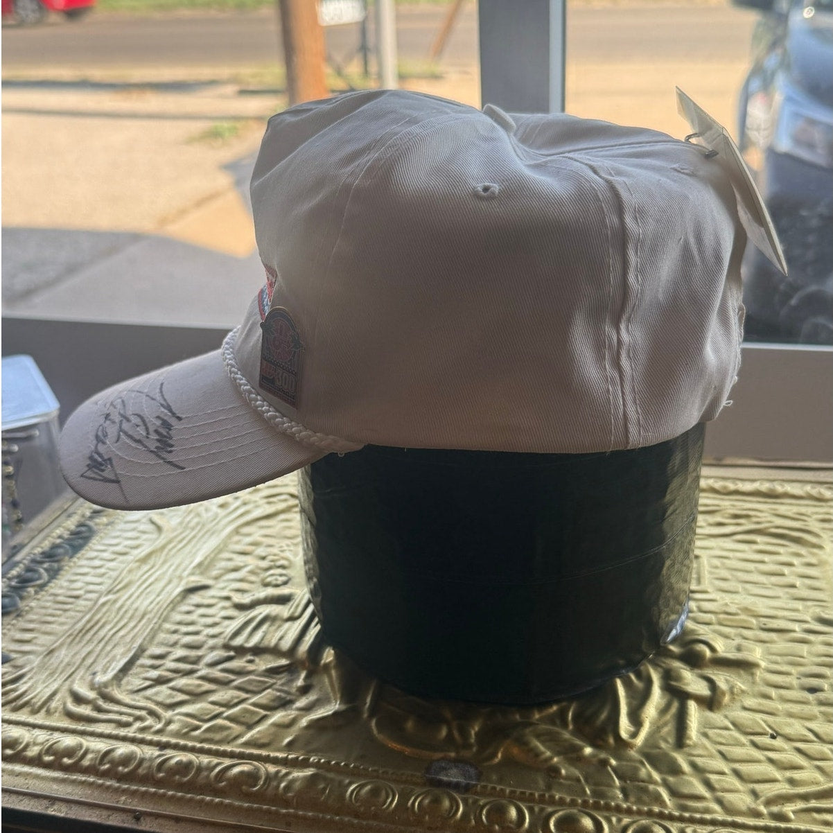 Tony Stuart Signed Racing Club Hat and 1995 Jiffy Lube Miami 300 Pin