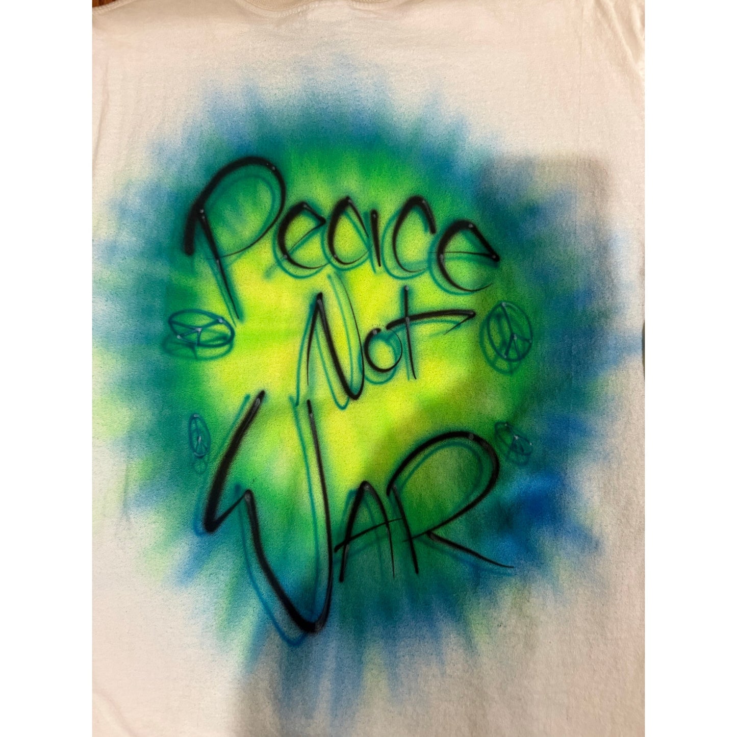 Vintage Peace Not War Air Brushed Size Large