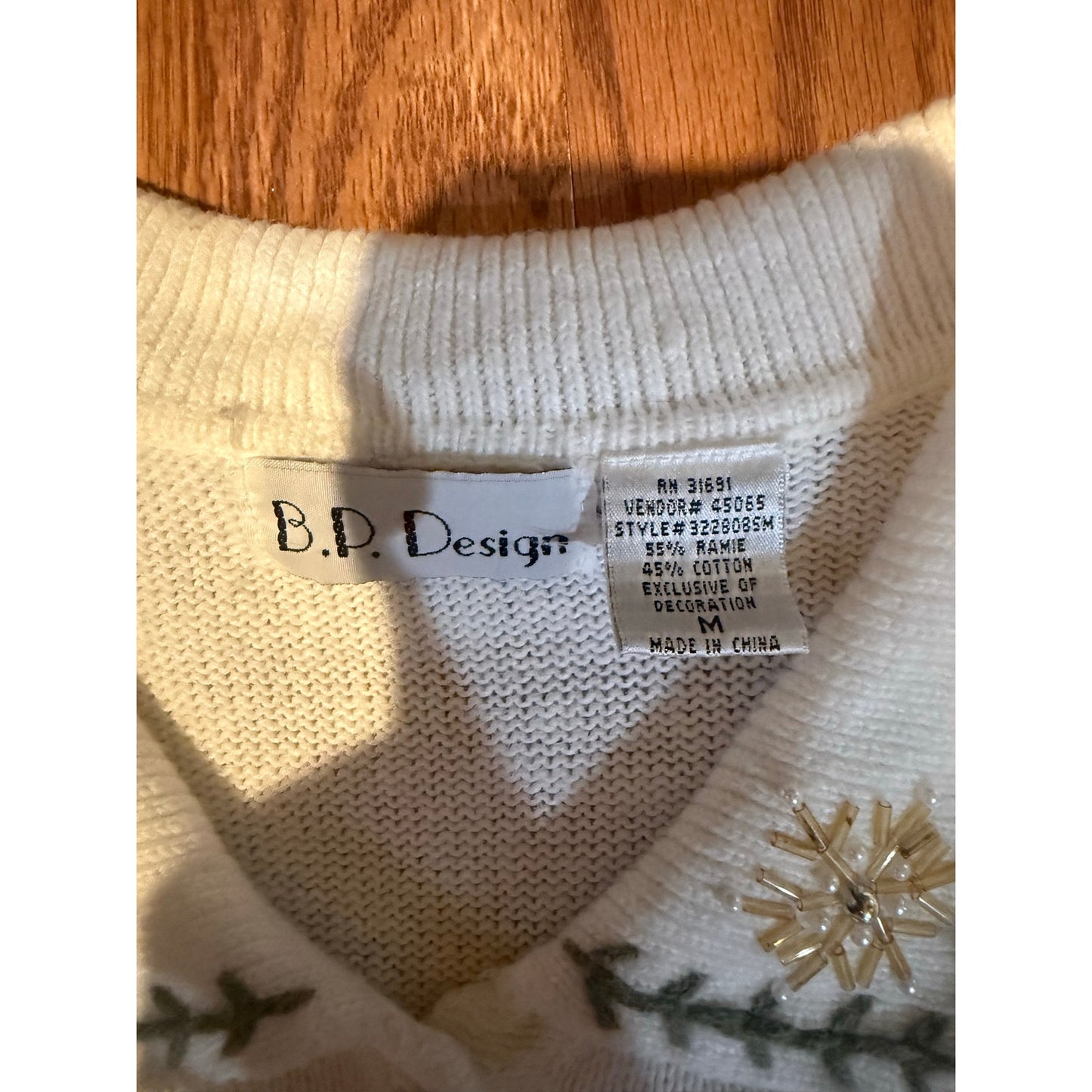 BP Design Beaded Christmas Cardigan Size Medium