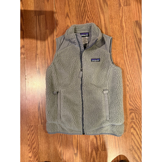 Patagonia Women’s Sherpa Fleece Vest Gray Zip-Up Outdoor Size Small