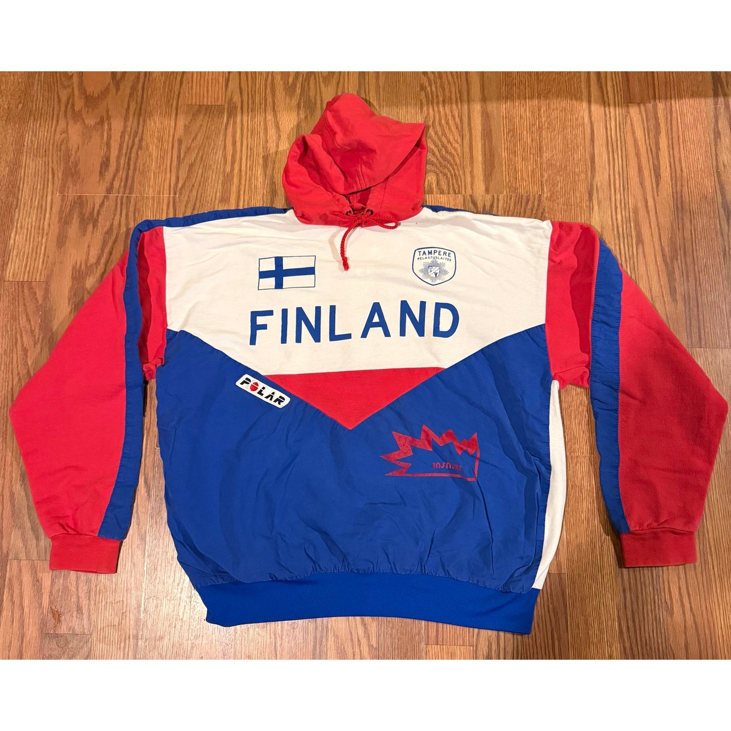 80s Finland Hooded Sweatshirt Size XL