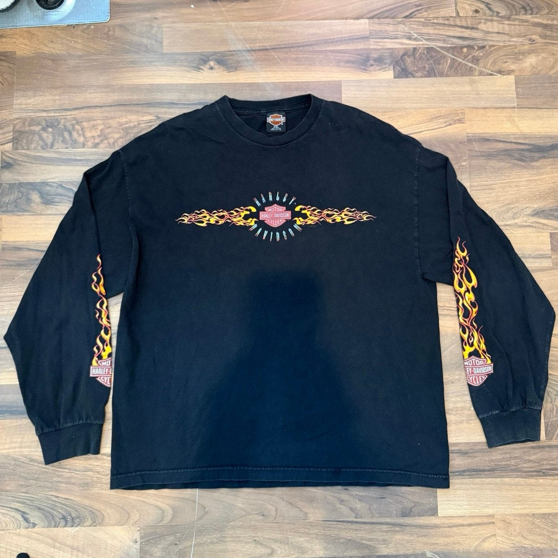 Y2K Harley Davidson Germany Flame Long Sleeve Size XXL