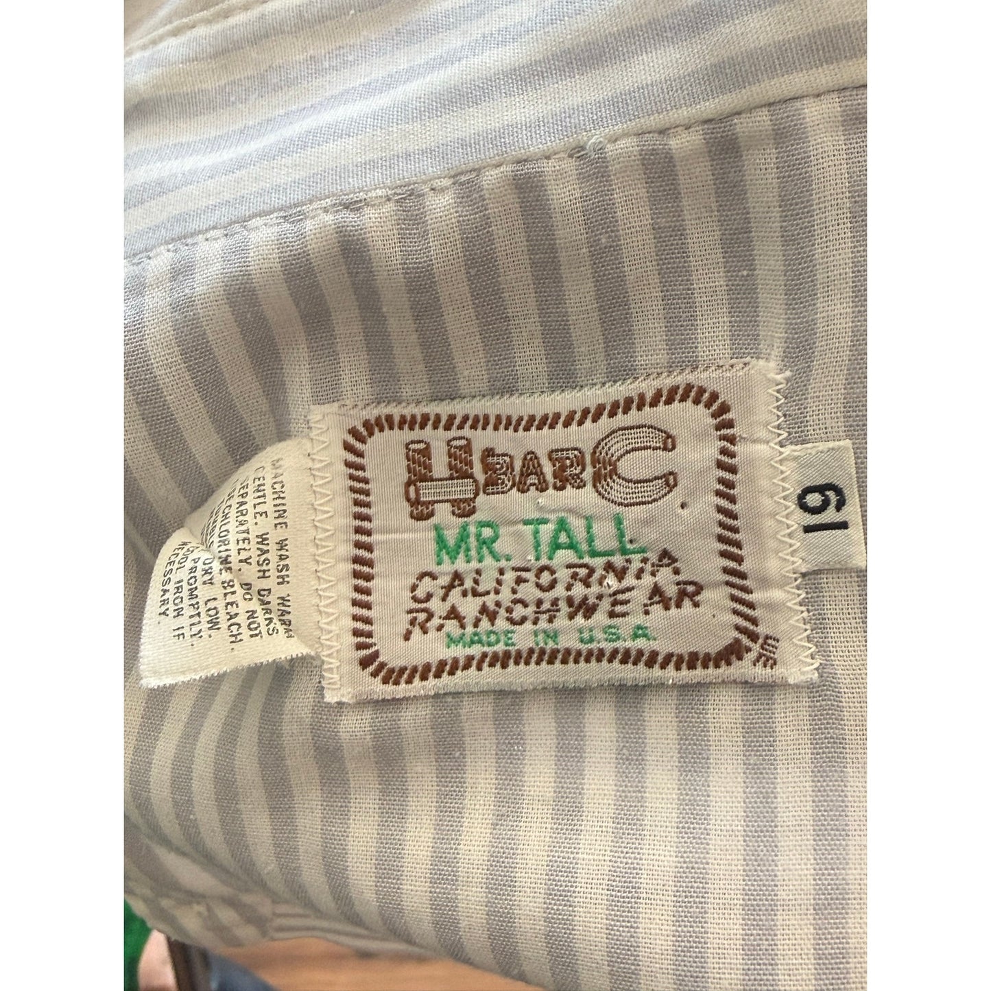 H Bar C Mr.Tall Short Sleeve Pearl Snap Size 19