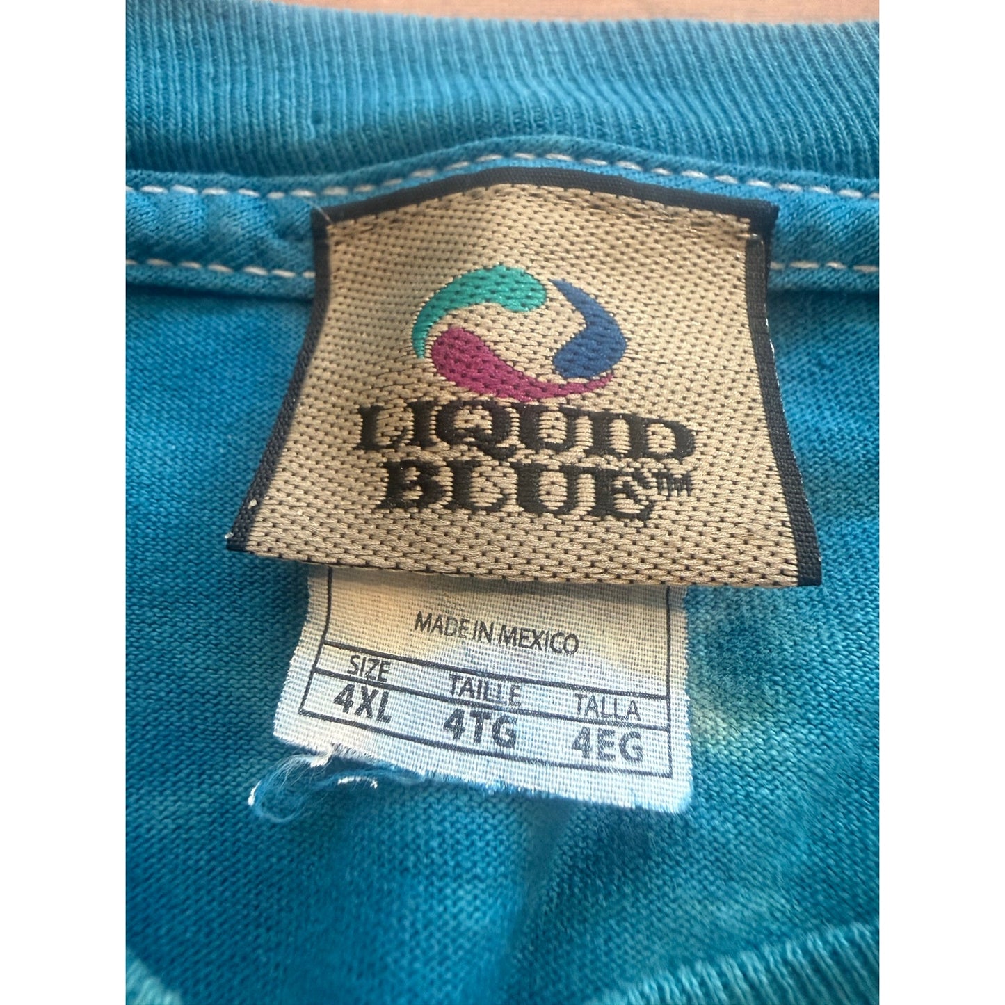 Liquid Blue Led Zeppelin Bronze Tag Size 4xL