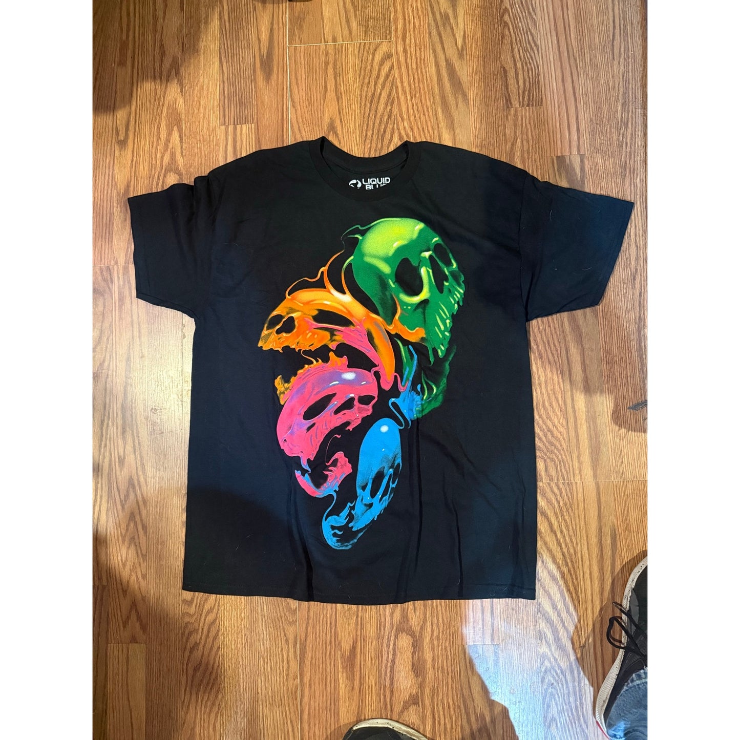 Multi Color Melting Skulls Liquid Blue Size XL