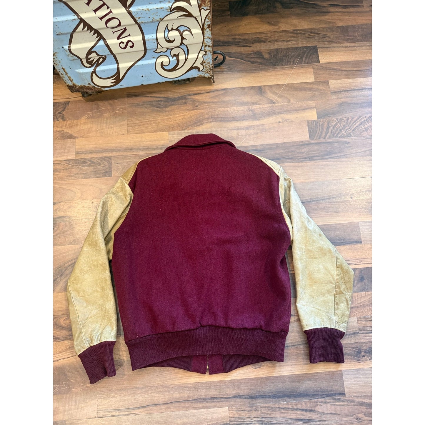 1950s Holts Maroon Letterman Jacket Size Large