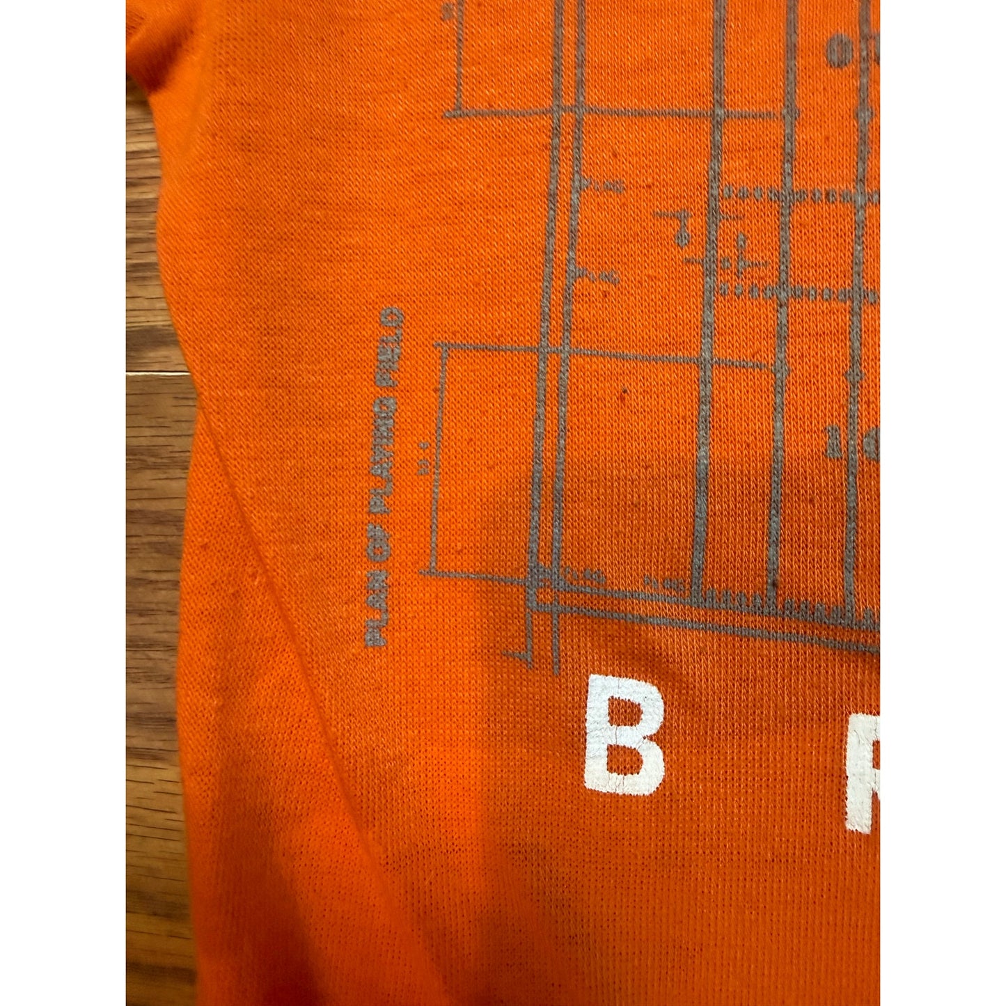 Denver Broncos Orange Field Single Stitch Size Medium