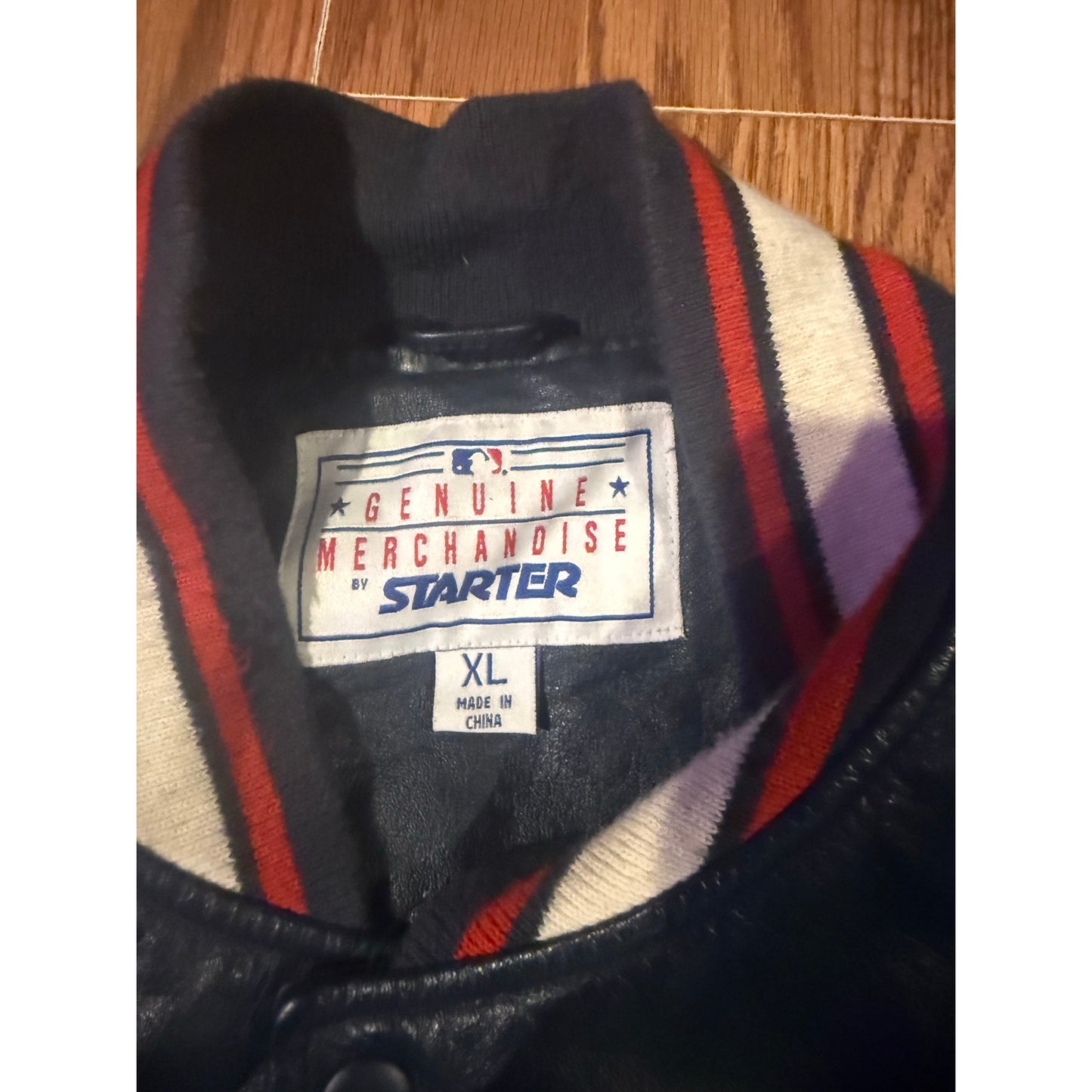Vintage Starter Cleveland Indians Leather Jacket (XL)