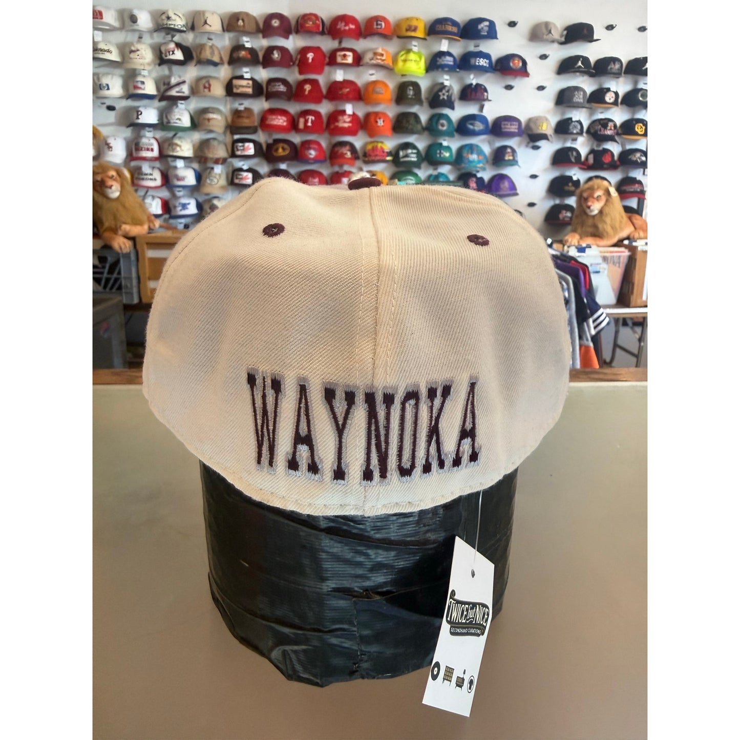Vintage Waynoka Railroaders Football Fitted Hat 7.5