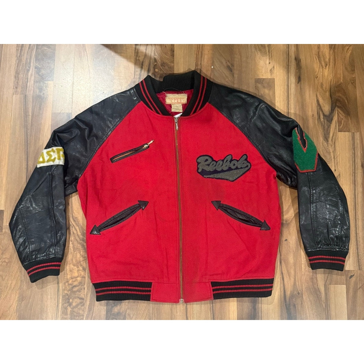 Vintage 80s–90s Reebok Varsity Jacket | Wool & Leather