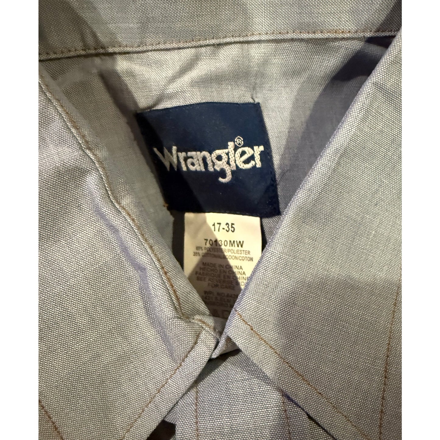 Wrangler Western Pearl Snap Shirt – Light Blue Chambray NWT