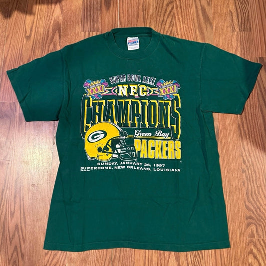 1997 Greenbay Packers Super Bowl Single Stitch Size Large