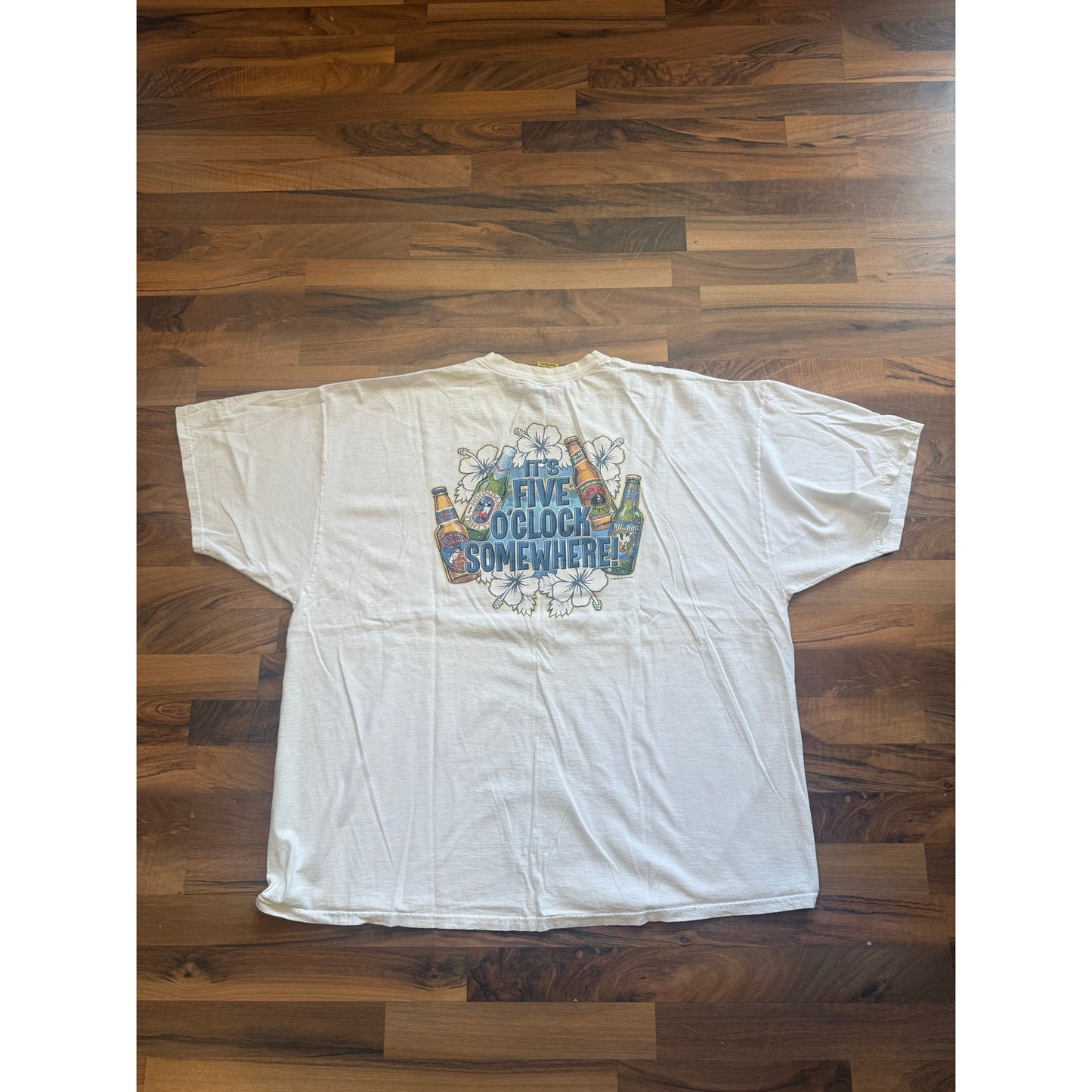 Big Dog White Its Five O Clock Somewhere Size 4XL
