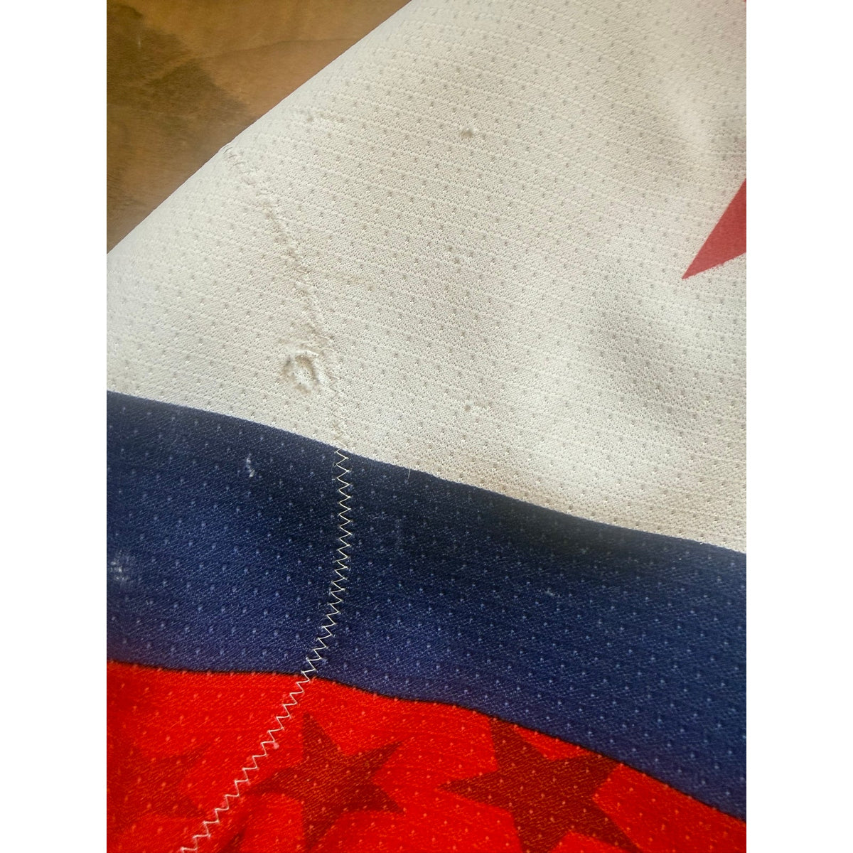 Nike Usa game used hockey jersey with fight strap size 3xl