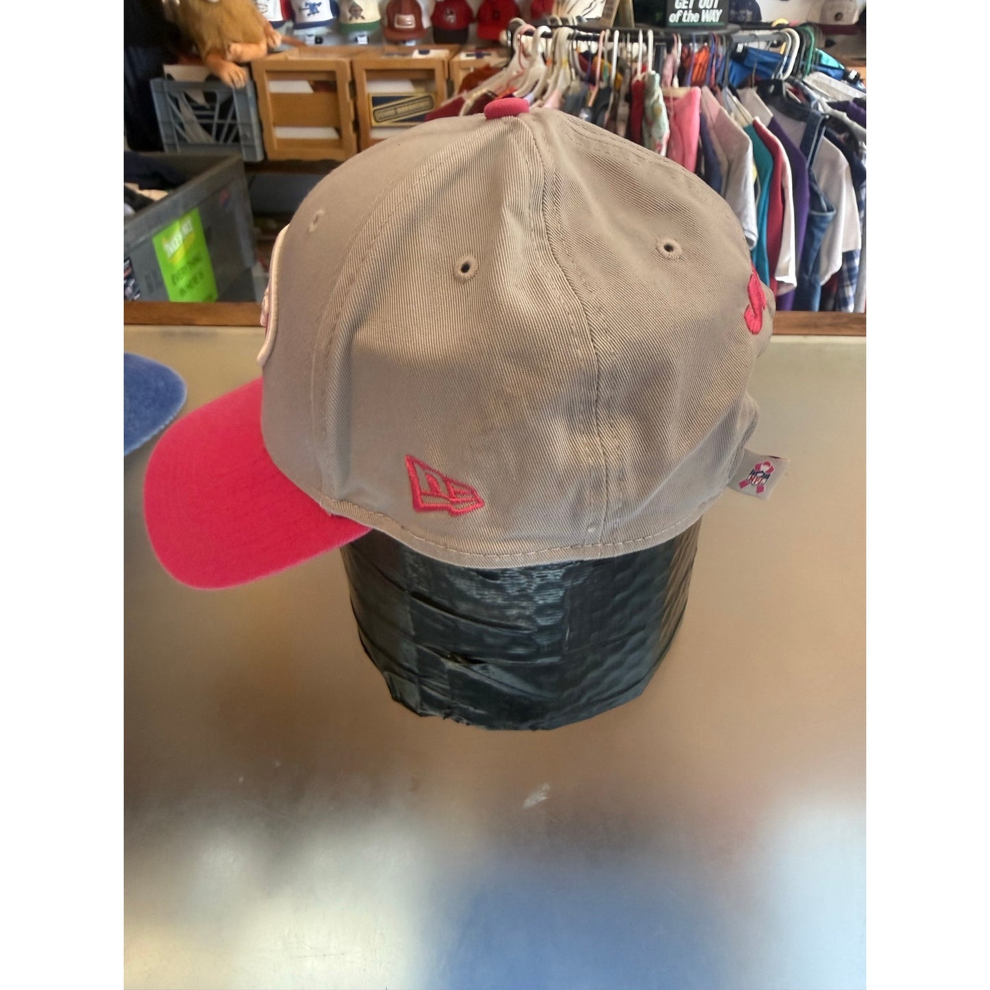 Pink New York Jets Cancer Awareness Velcro Back