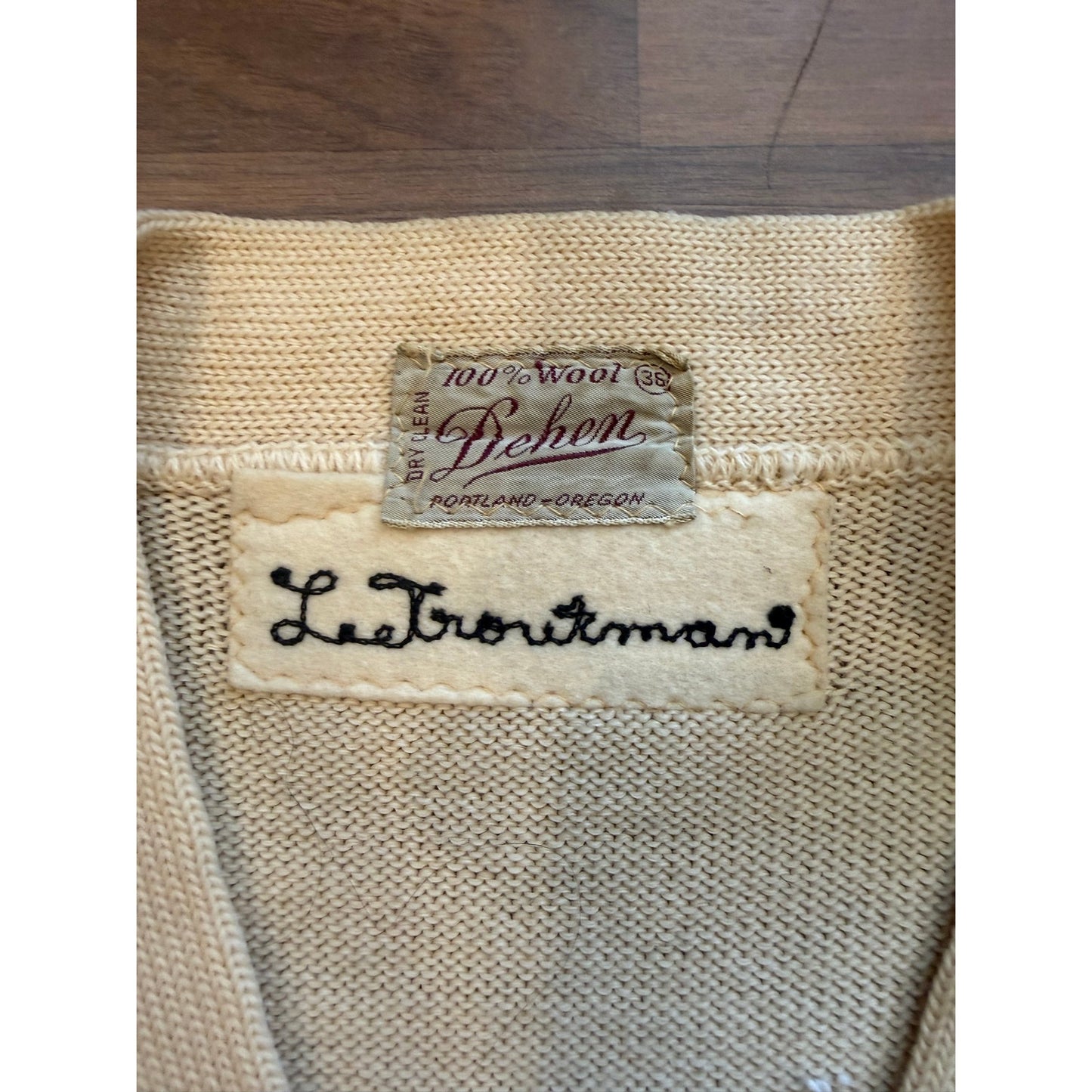 1960's Dumas Choir Letterman Sweater Cardigan Size Small 36