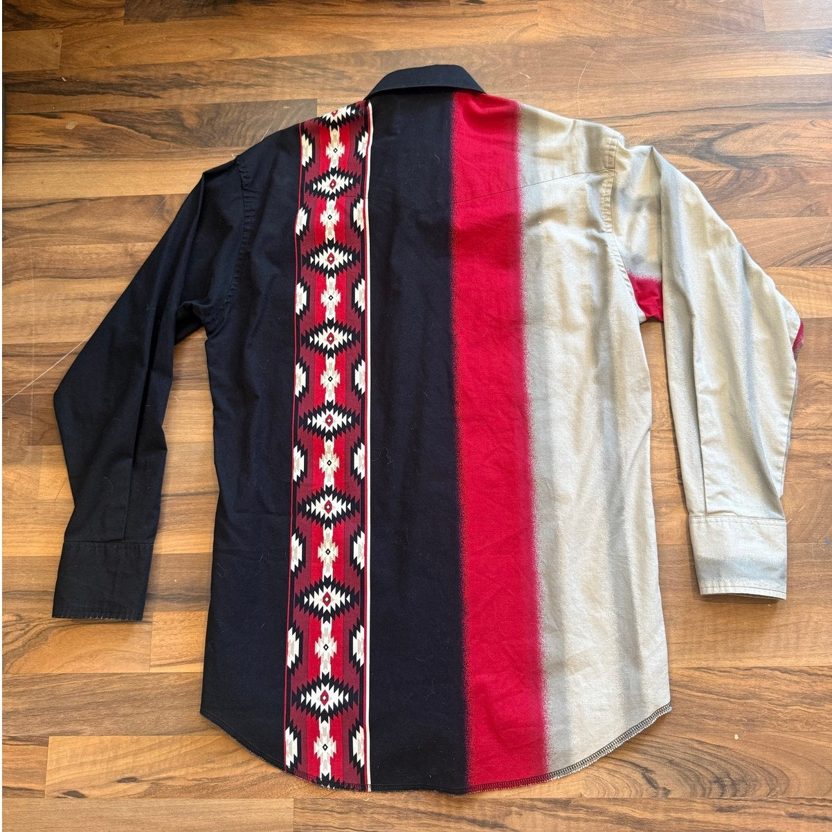 Wrangler Western Shirts Tri-Color Pearl Snap Size Medium