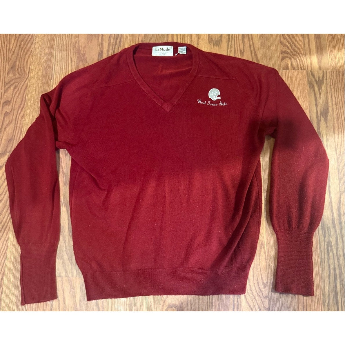 West Texas State Maroon Cashmerlon La Mode Sweater Size XL