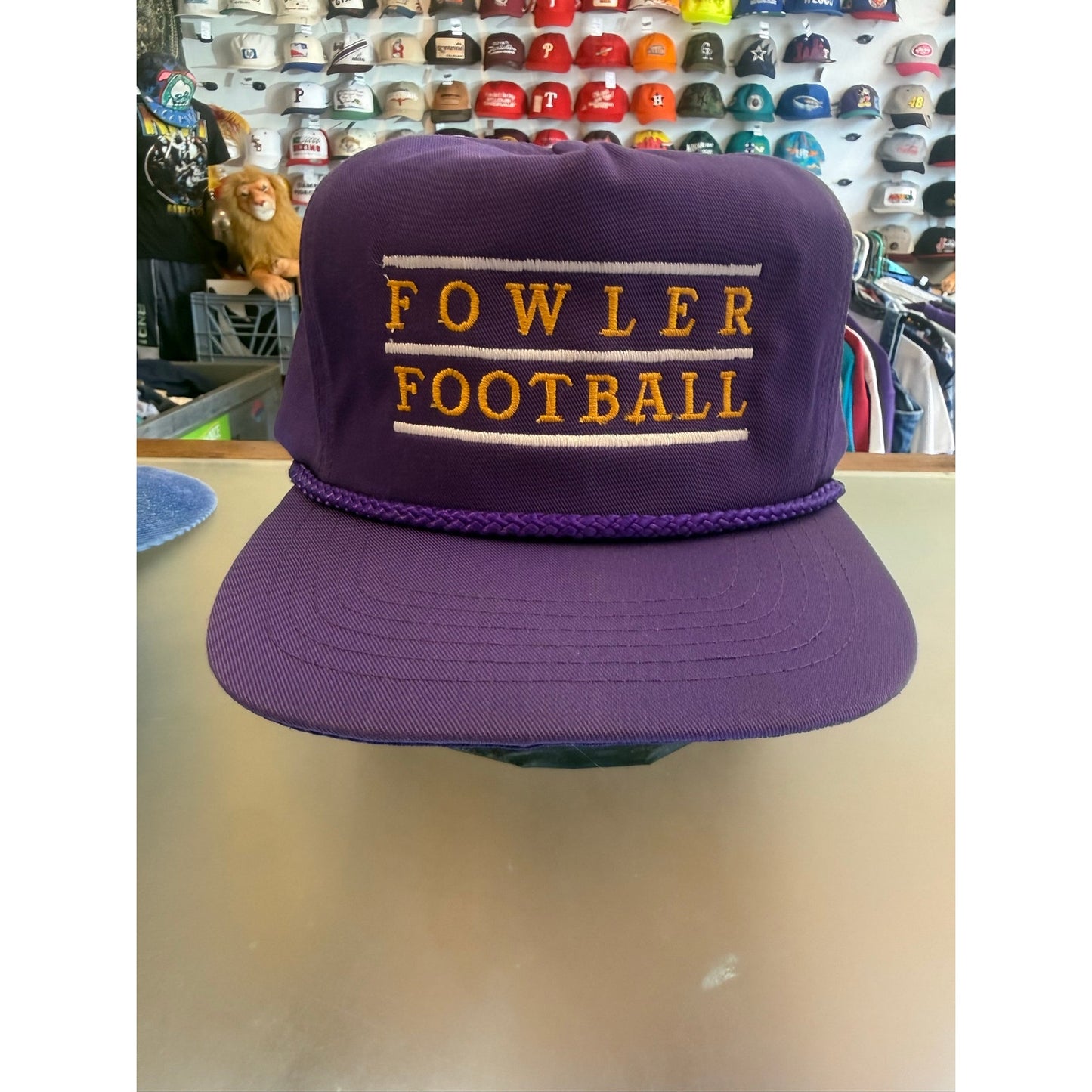 Vintage Purple Fowler Football Zip Back Hat