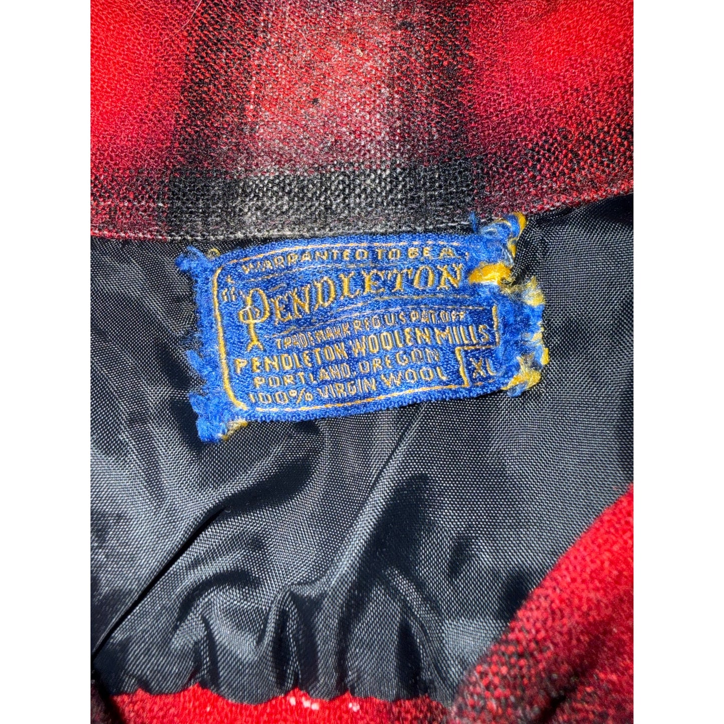 Pendleton Red Black Buffalo Plaid Wool Size Youth XL