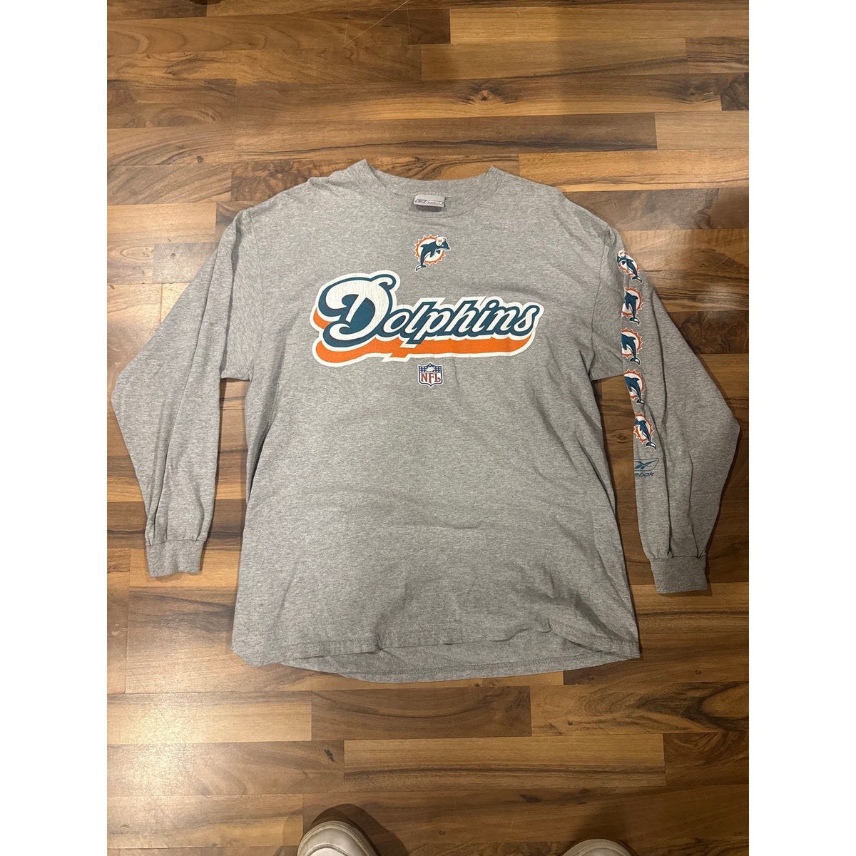 90s Reebok Miami dolphins longsleeve size medium