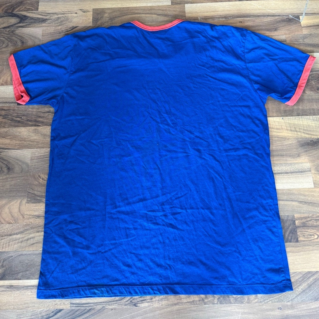 M&M's World Blue and Red Ringer Size XL