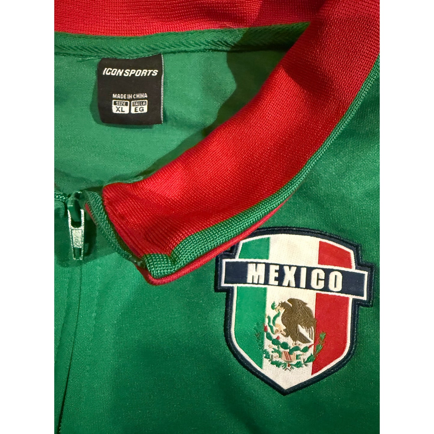 Mexico Soccer Full-Zip Track Jacket – Green & Red – Size XL