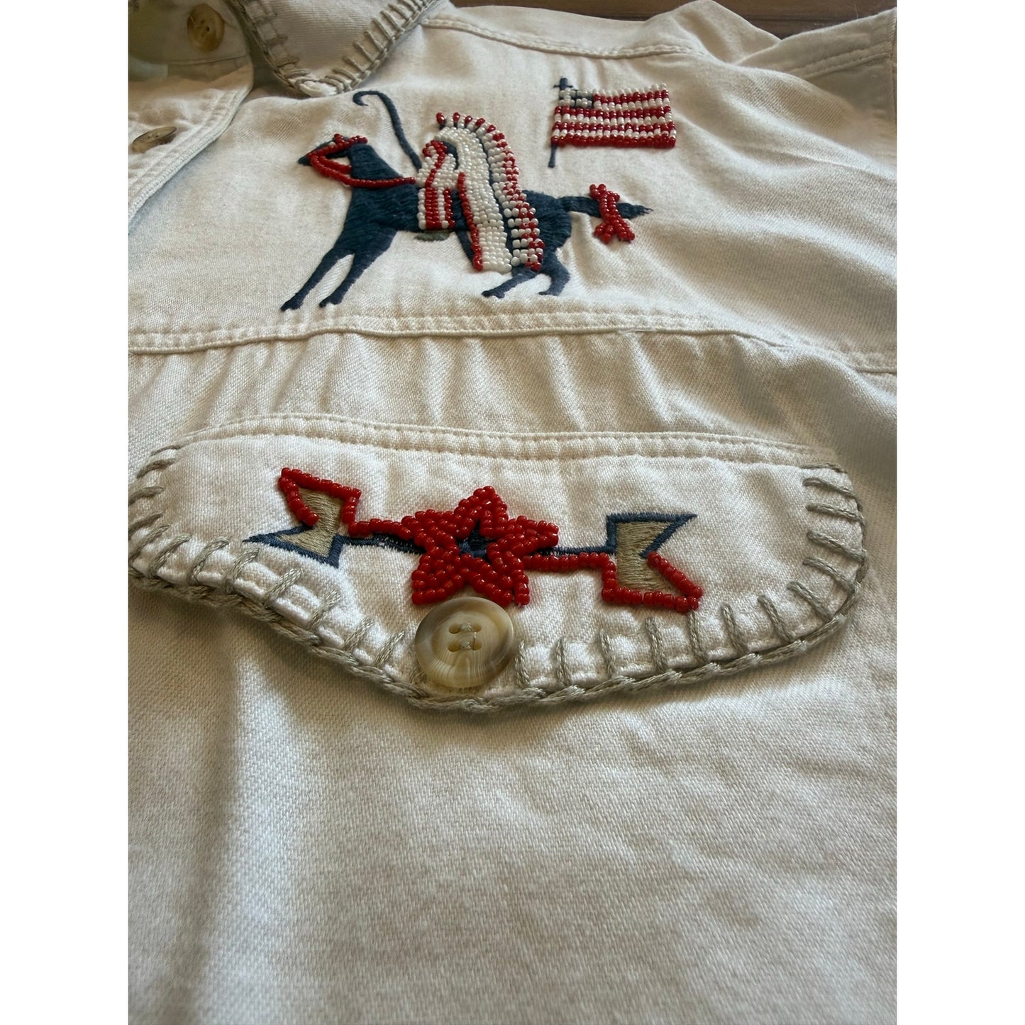 Beaded Button Up Western Size 12