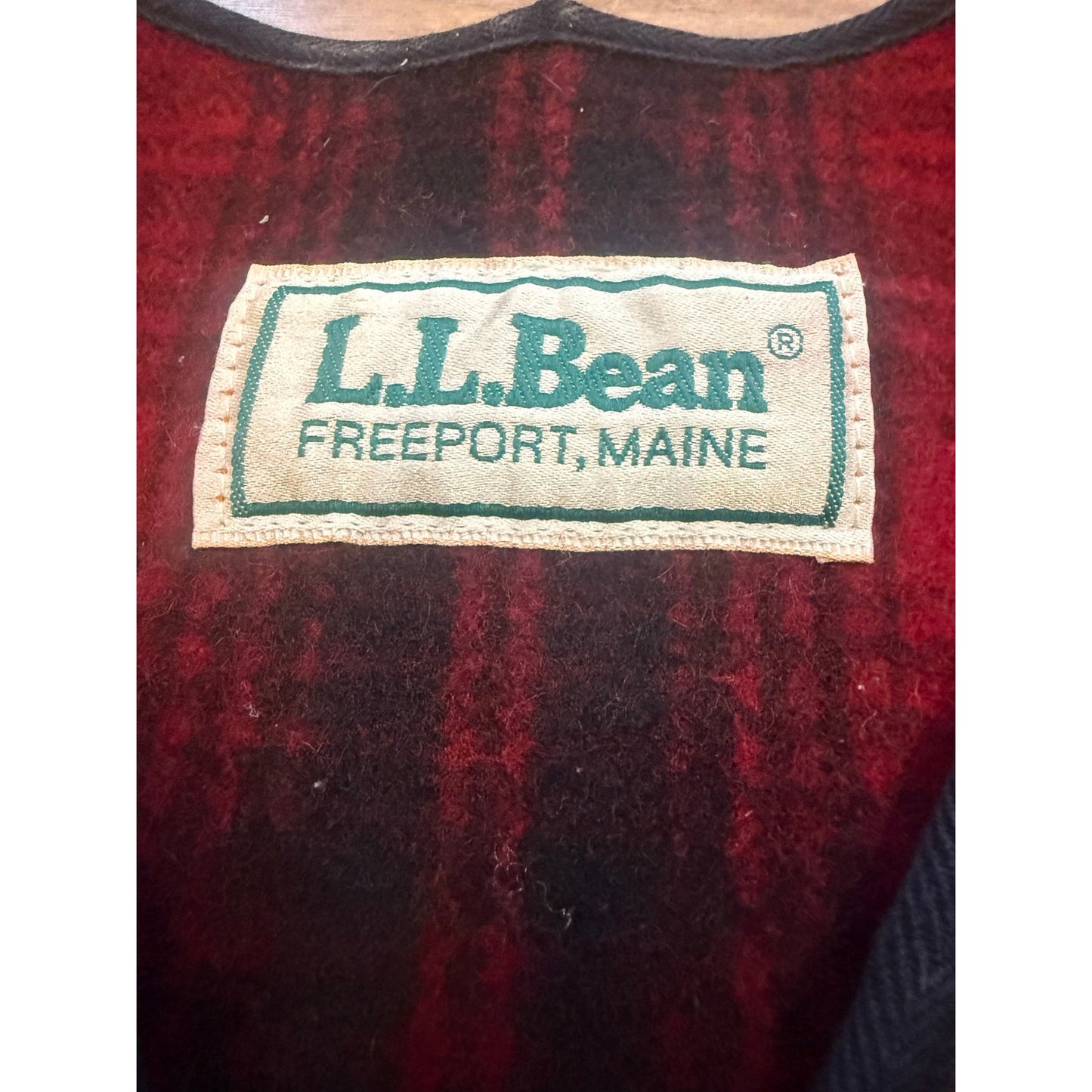 1970s Wool LLBean Red Plaid Hunting Vest Size XL
