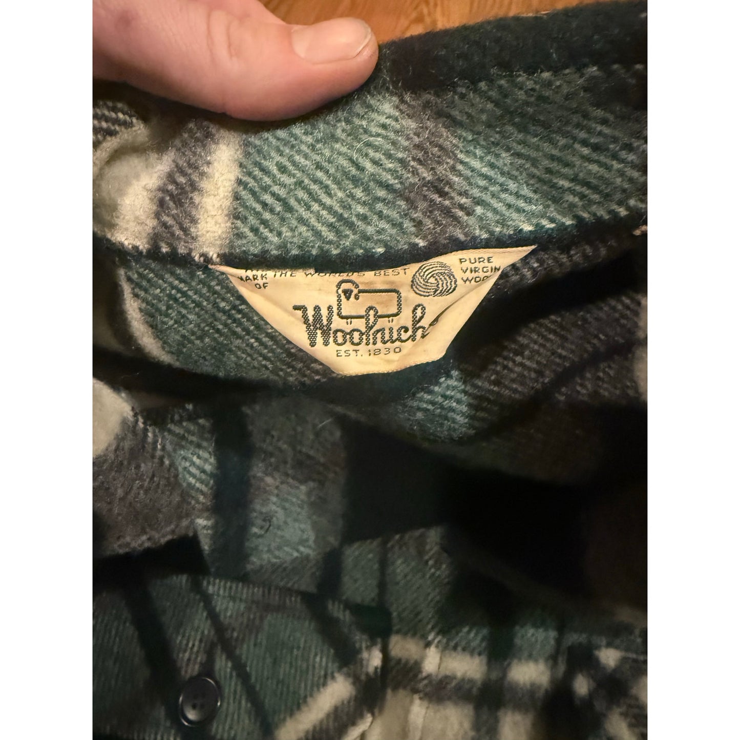 Vintage 60s–70s Woolrich Wool Flannel Jacket | Green Plaid