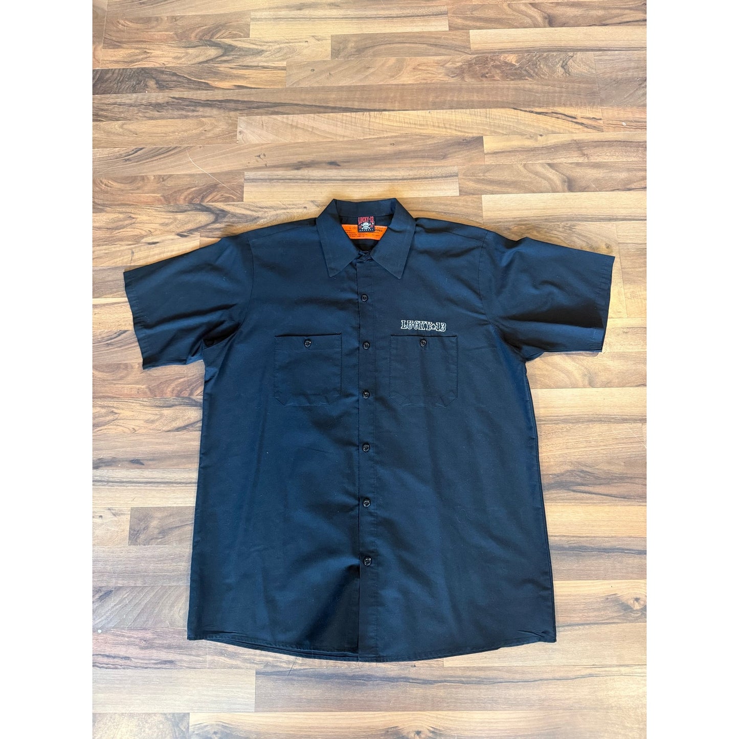 Y2K Lucky 13 Red kap button up size large