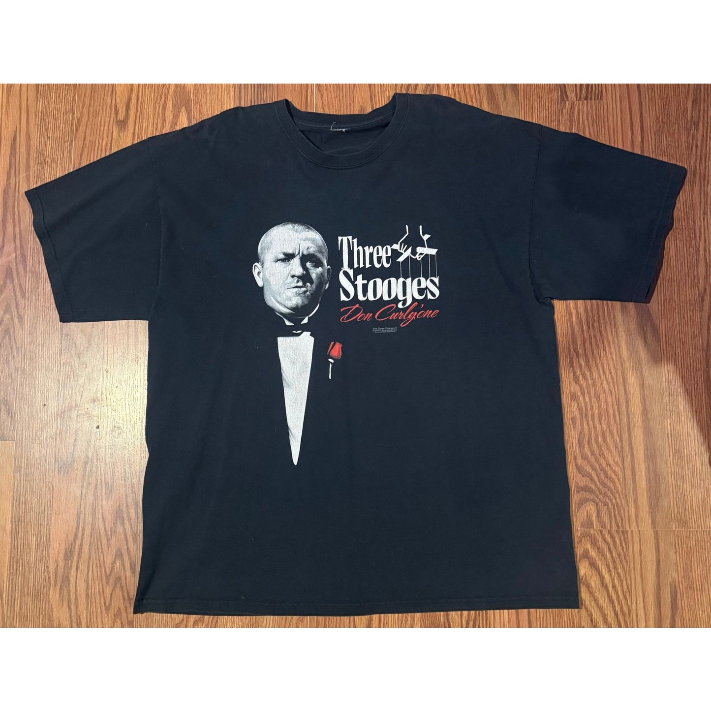 Vintage Three Stooges Don Curlyone Godfather Parody Shirt 2008