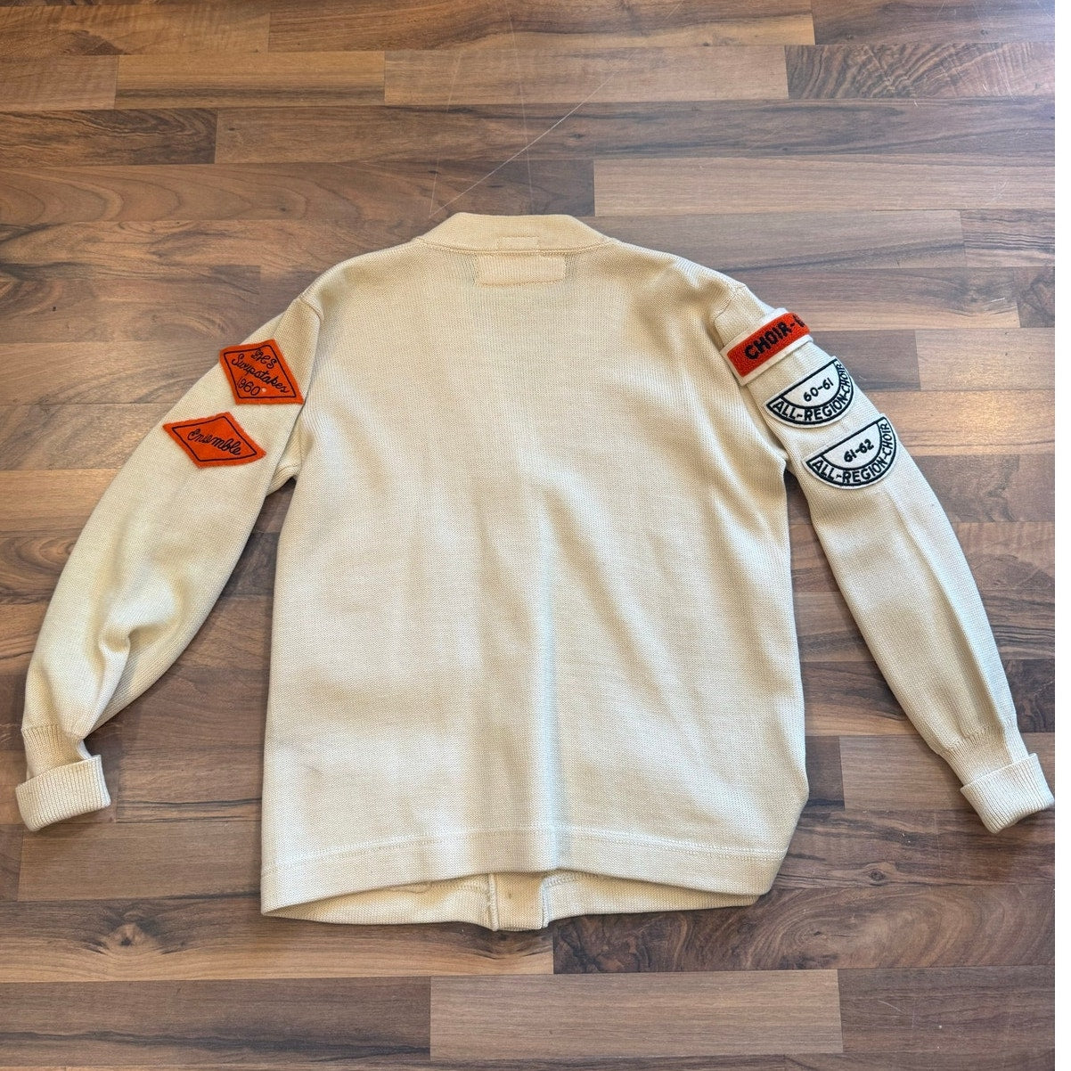 1960's Dumas Choir Letterman Sweater Cardigan Size Small 36