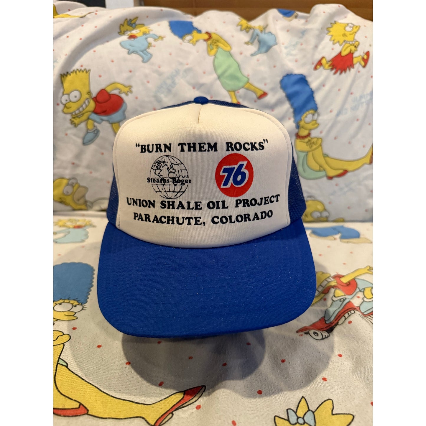 True vintage burn them rocks Oil hat