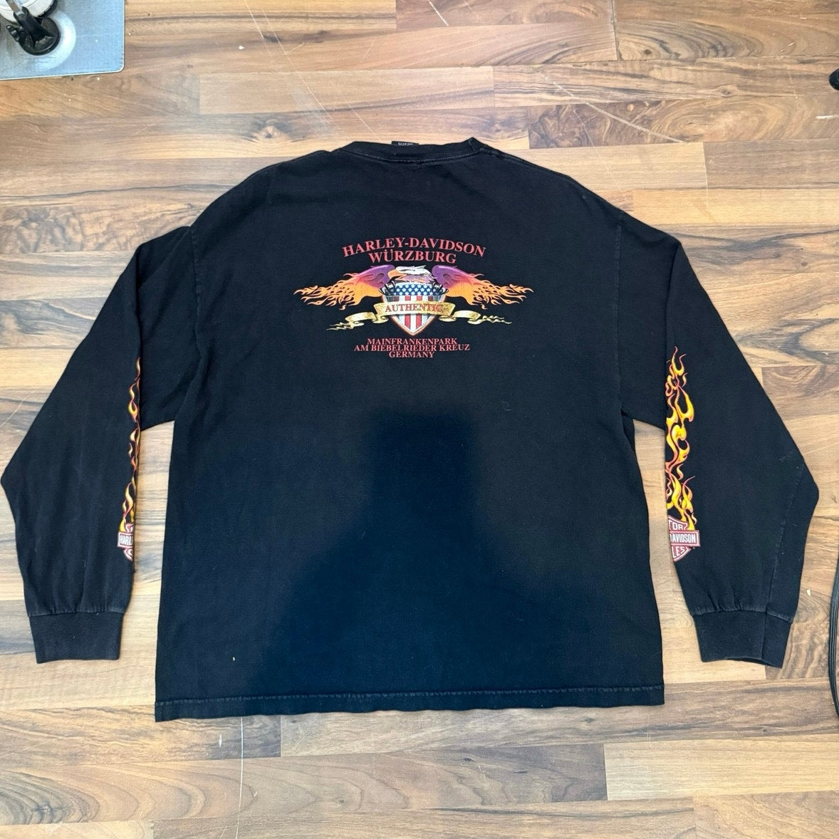 Y2K Harley Davidson Germany Flame Long Sleeve Size XXL